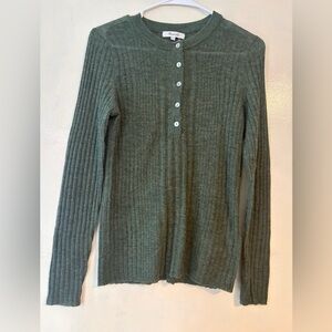 Madewell alpaca blend Henley ribbed top cozy small